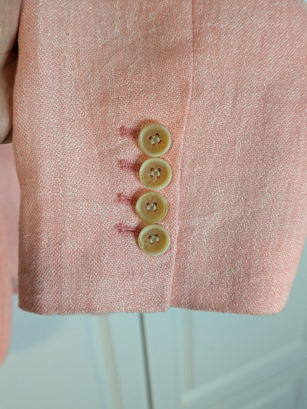 *SALE* Talbots Grace Linen Blend 3/4 Sleeve Blazer Soft Salmon 14P Quiet Luxury - Picture 6 of 16